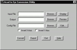 AutoCad to EJE Conversion Utility | Main Window